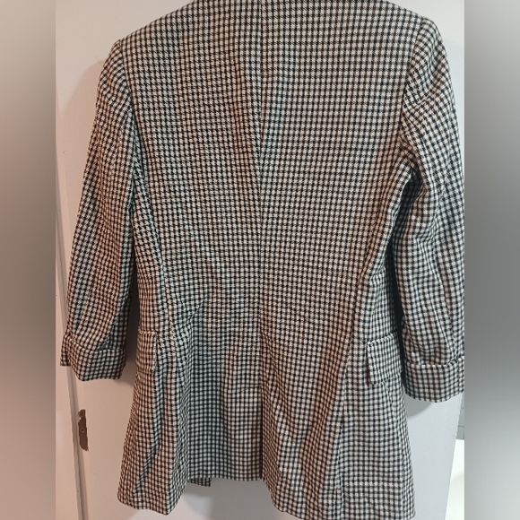Bershka - Black and White Checkered Blazer Size XS - Picture 3 of 4